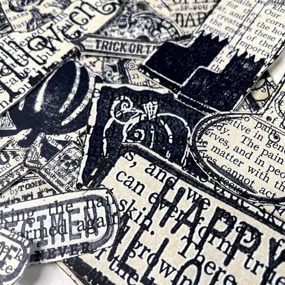 Lot 45 Halloween Ephemera Craft Die Cuts mq Junk Journal Scrapbooking Book Page - Picture 6 of 6